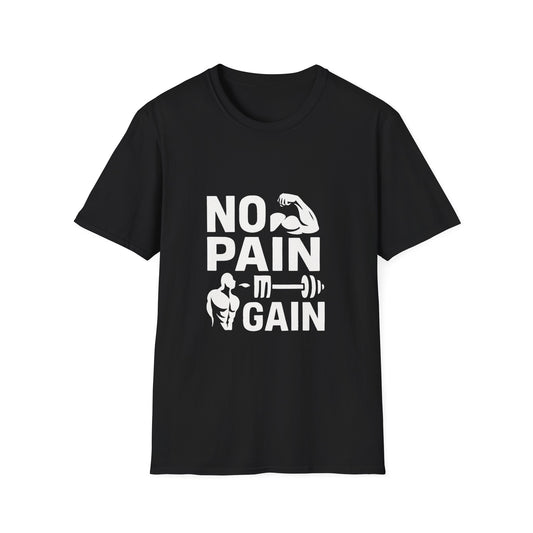 No Pain No Gain gym motivation t-shirt by Positivity Prints