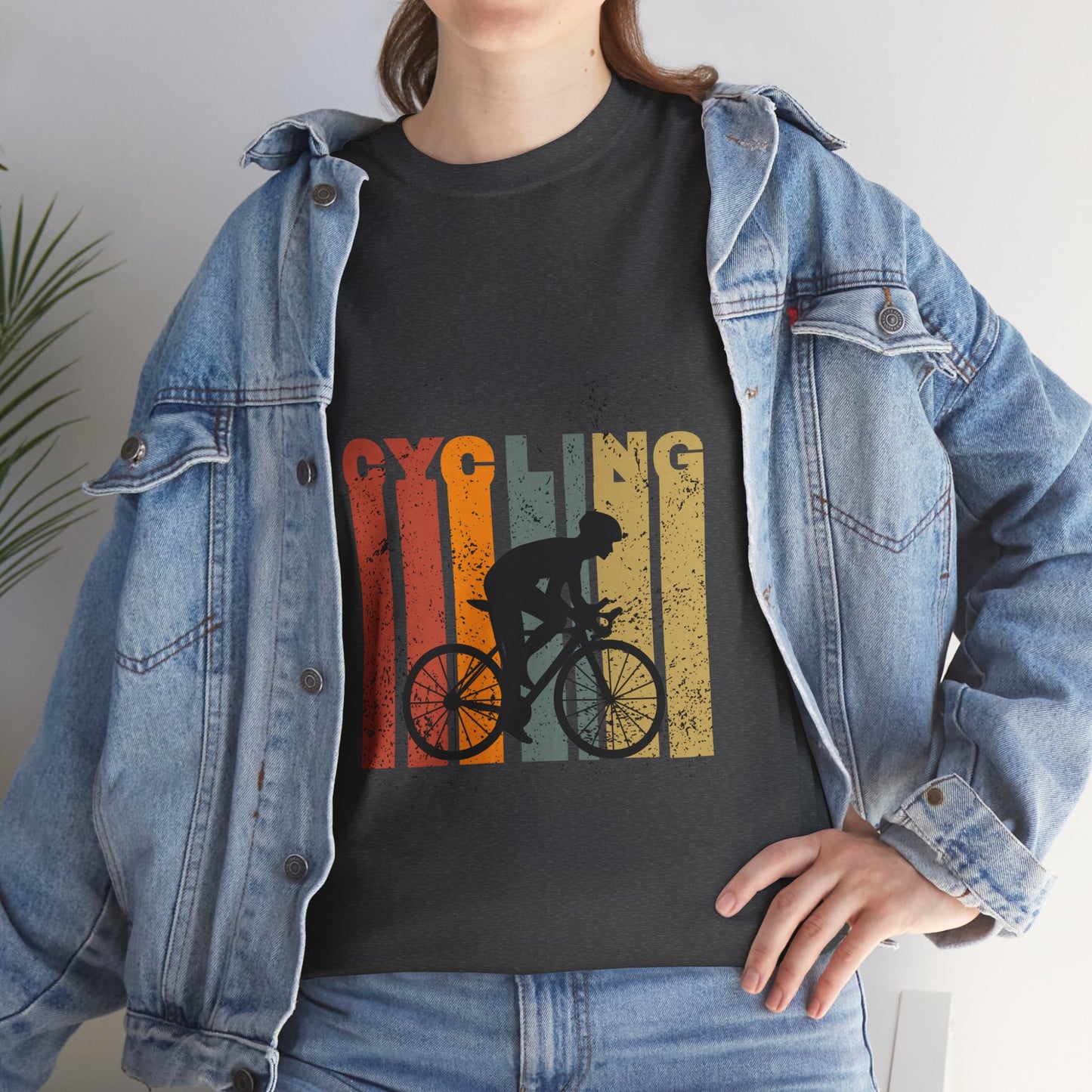 Vintage Cycling Unisex Heavy Cotton Tee - Perfect for Bike Lovers