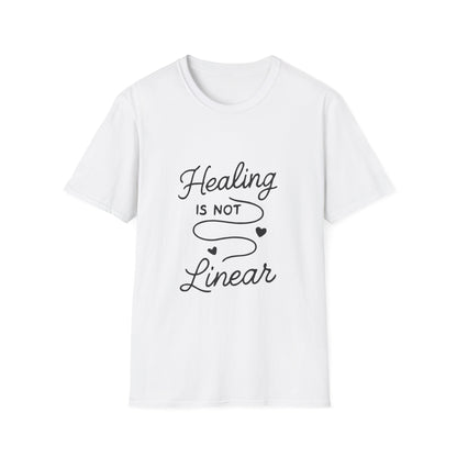 Healing Is Not Linear mental health t-shirt by Positivity Prints