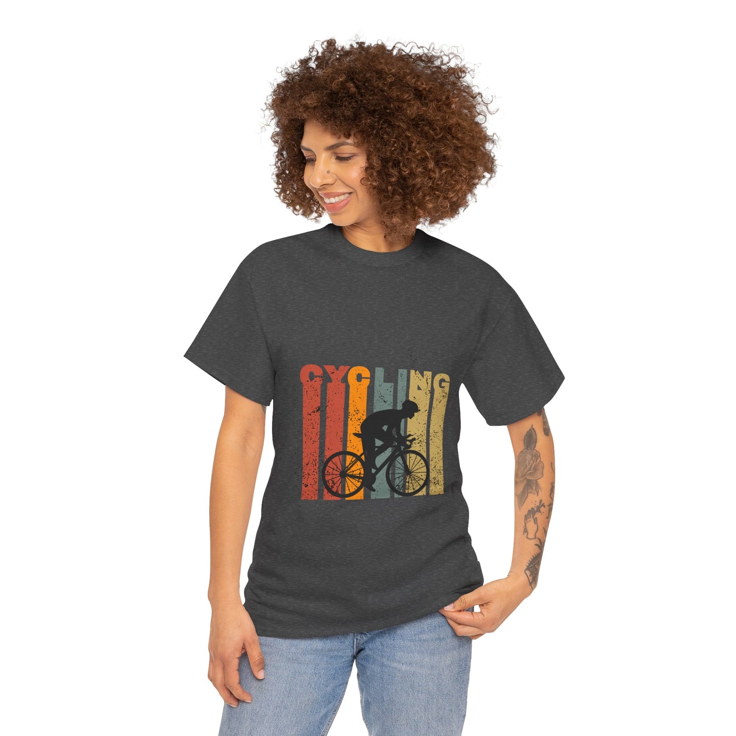 Vintage Cycling Unisex Heavy Cotton Tee - Perfect for Bike Lovers