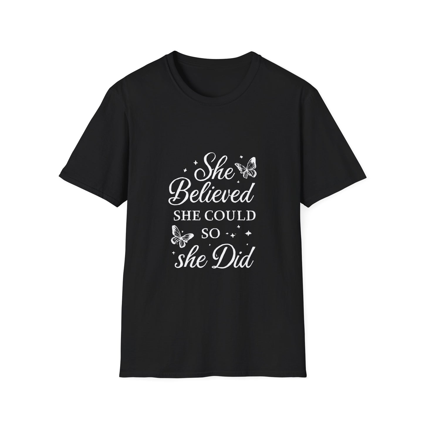 She Believed She Could So She Did Motivational T‑Shirt – Inspirational Quote Graphic Tee