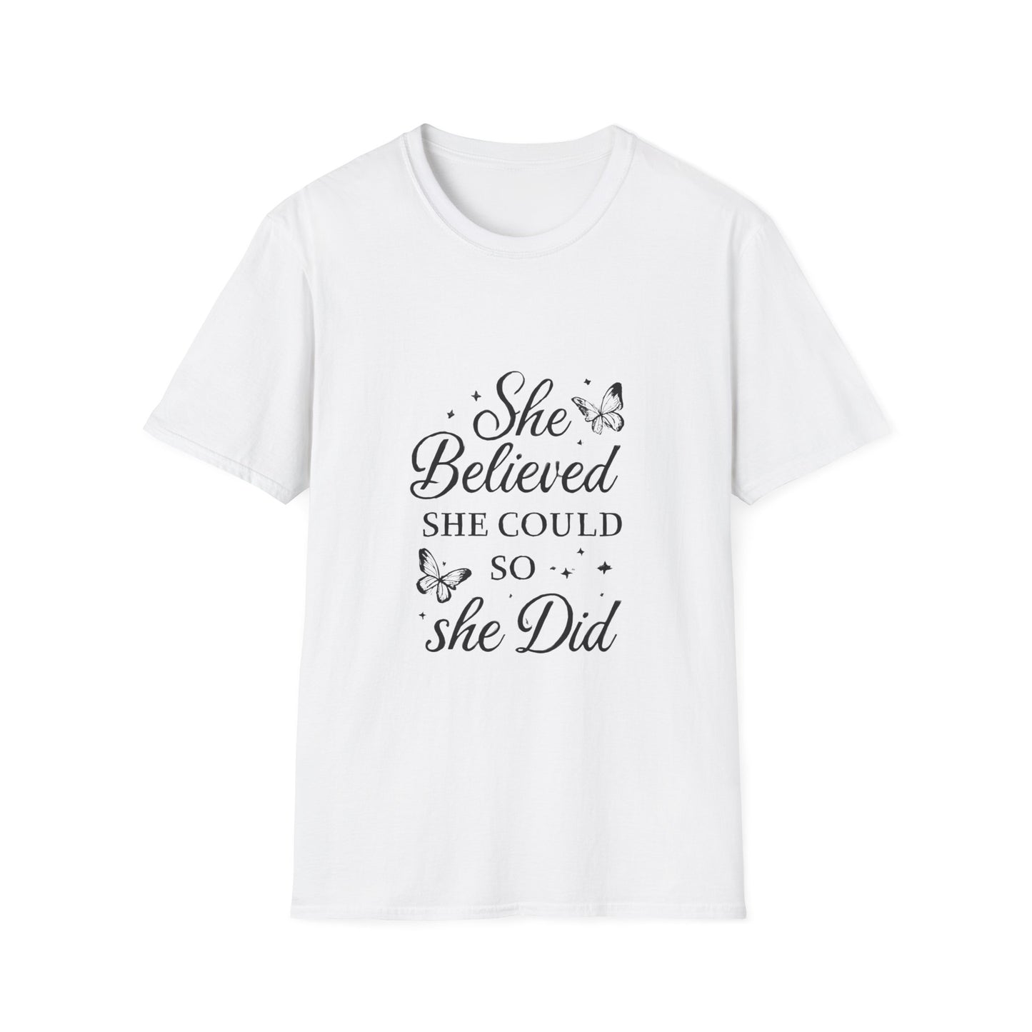 She Believed She Could So She Did Motivational T‑Shirt – Inspirational Quote Graphic Tee
