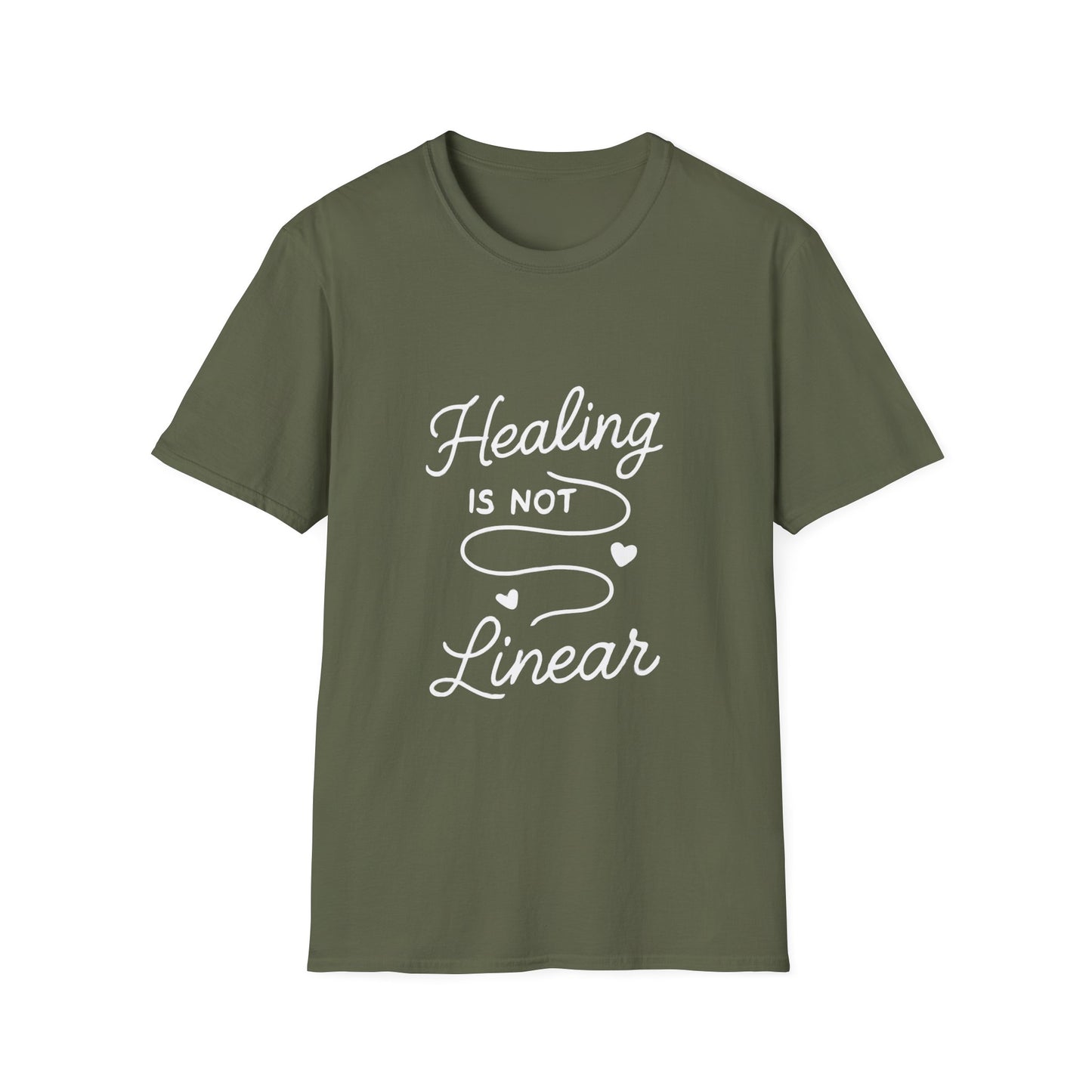 Healing Is Not Linear mental health t-shirt by Positivity Prints