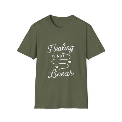 Healing Is Not Linear mental health t-shirt by Positivity Prints