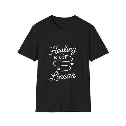 Healing Is Not Linear mental health t-shirt by Positivity Prints
