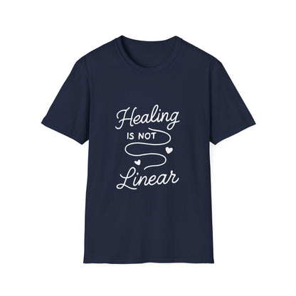 Healing Is Not Linear mental health t-shirt by Positivity Prints