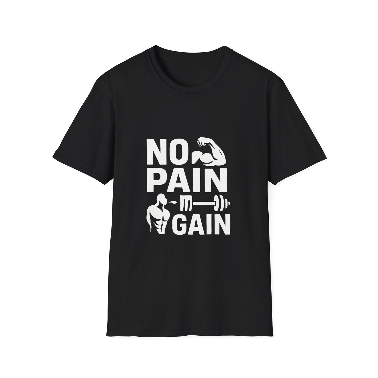 No Pain No Gain gym motivation t-shirt by Positivity Prints