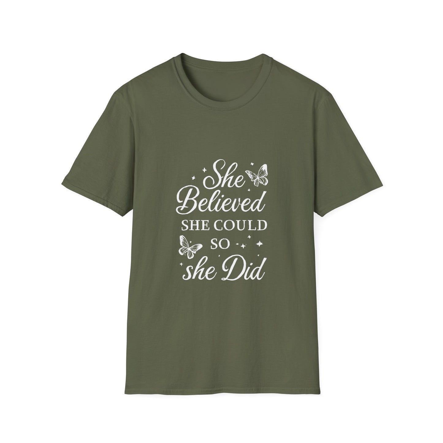 She Believed She Could So She Did Motivational T‑Shirt – Inspirational Quote Graphic Tee