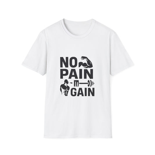 No Pain No Gain gym motivation t-shirt by Positivity Prints