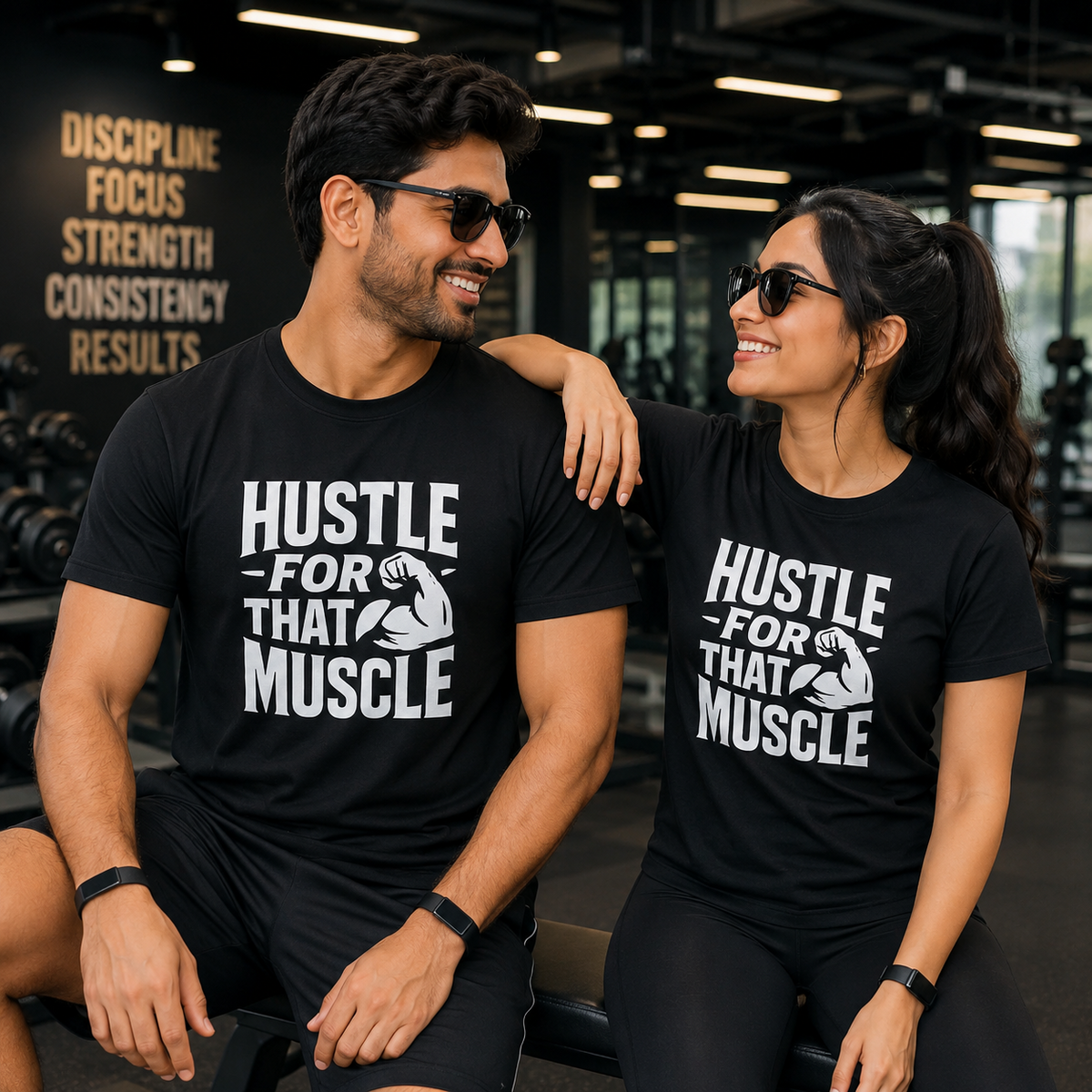 Hustle For That Muscle | Gym Motivation Graphic Tee
