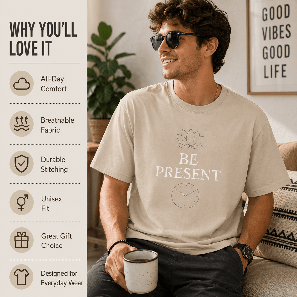 Be Mindful Tee | Stay Present Shirt
