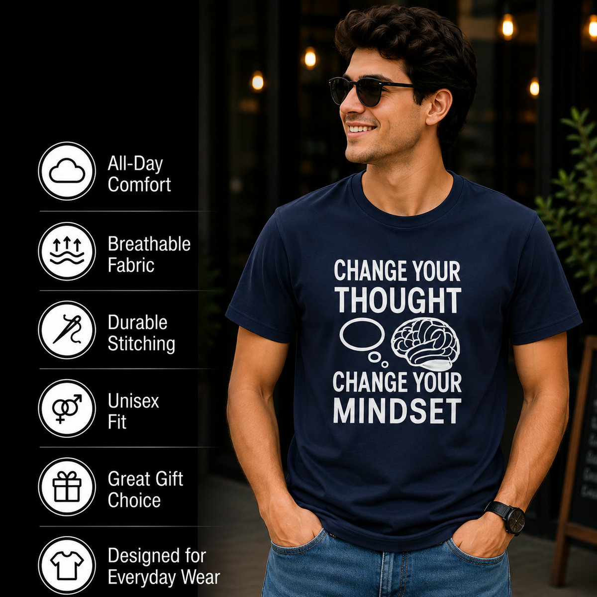 Change Your Mindset | Positive Thinking Tee | Inspirational Graphic T-Shirt
