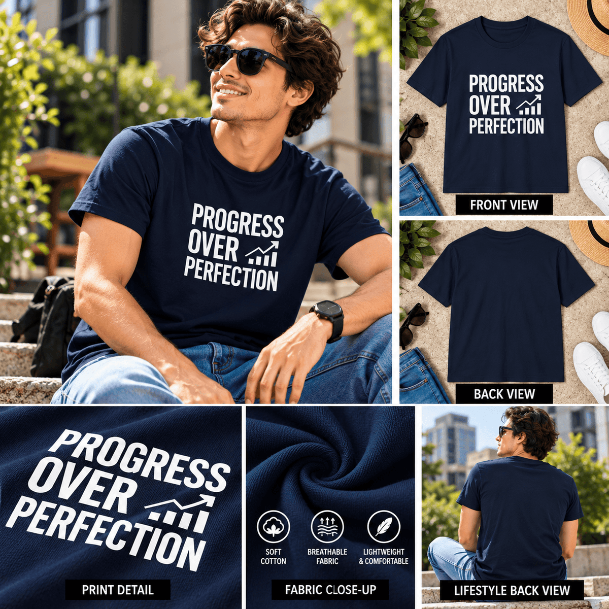 Progress Over Perfection | Growth Mindset Tee Inspirational Graphic Tee