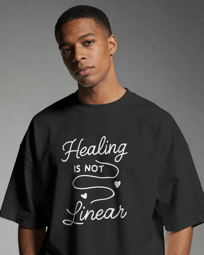 Healing Is Not Linear mental health t-shirt by Positivity Prints