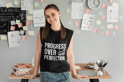 Progress Over Perfection | Growth Mindset Tee - Positivity Prints